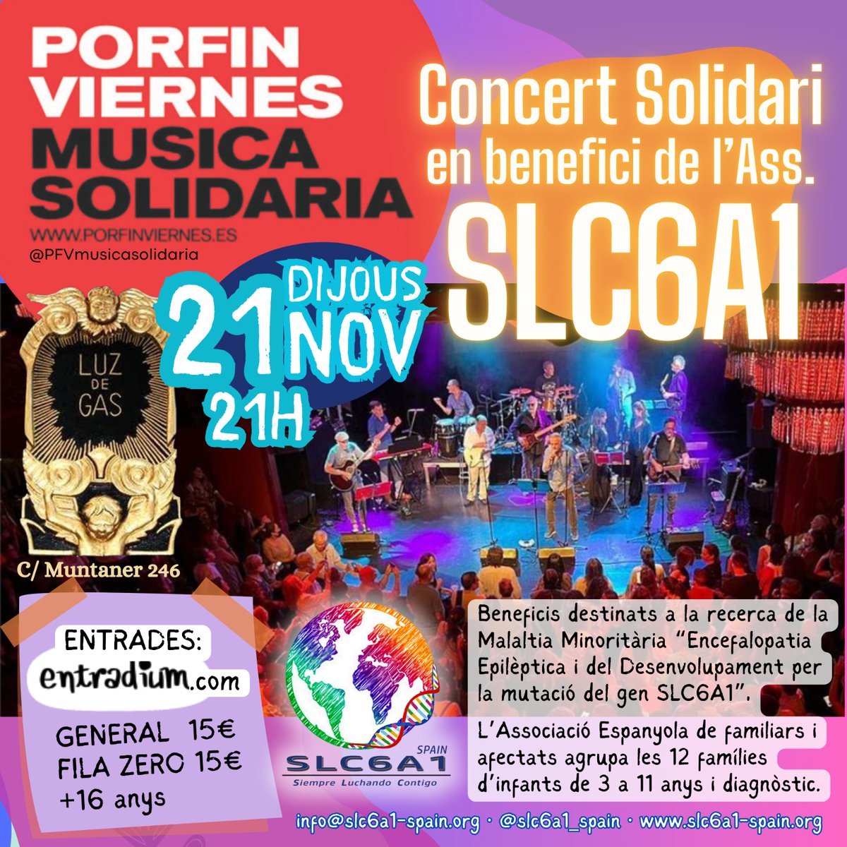 Música solidaria por el SLC6A1 en Luz de Gas Club